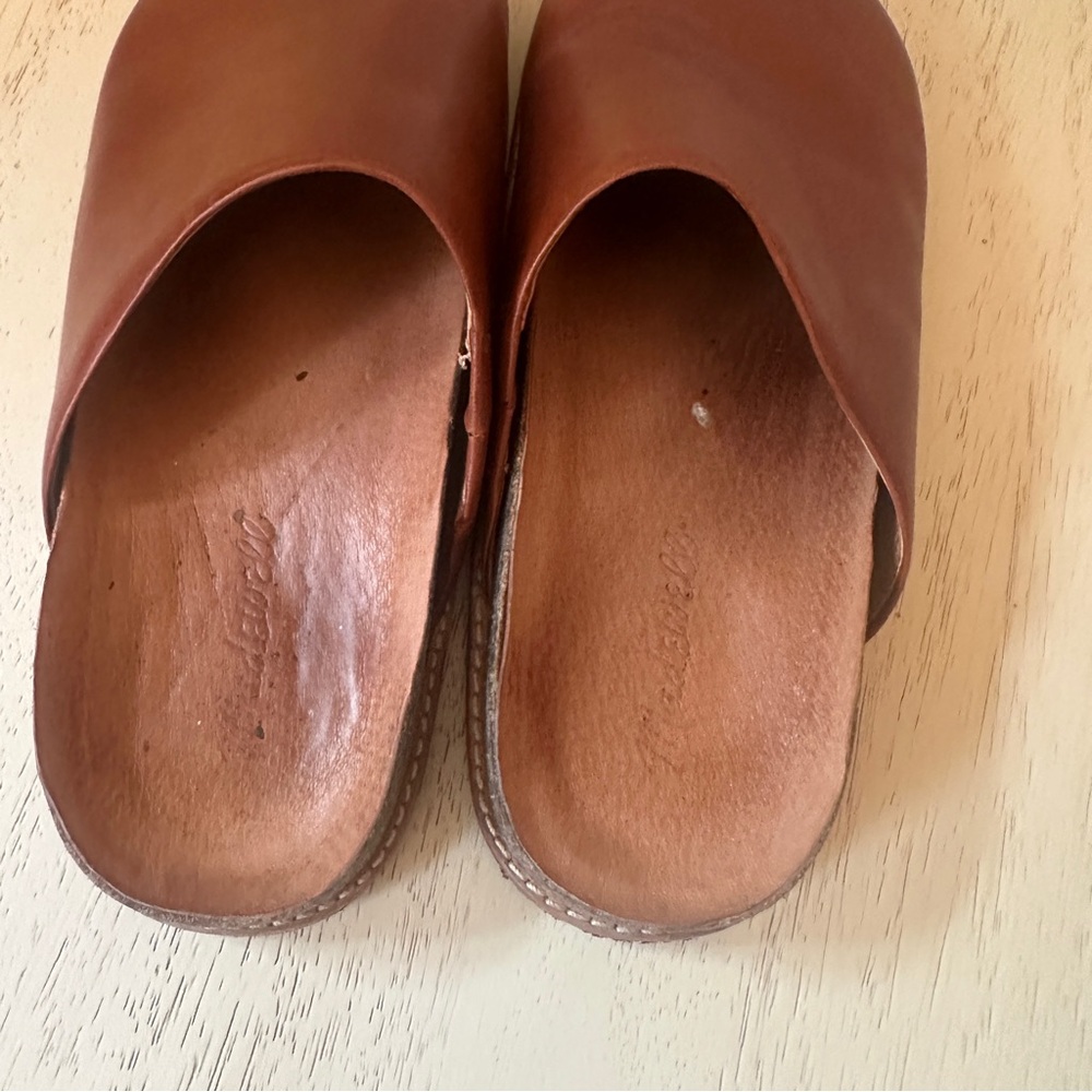 Madewell Brown Leather Clog Mules - Picture 8 of 10
